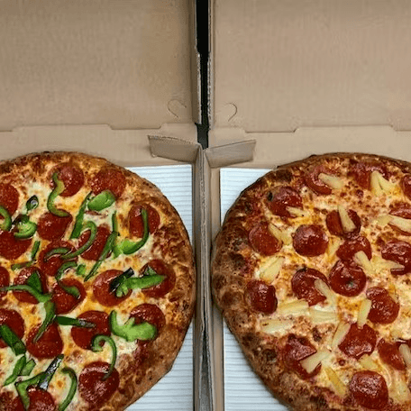 Two Medium Pizzas with Two Toppings on Each