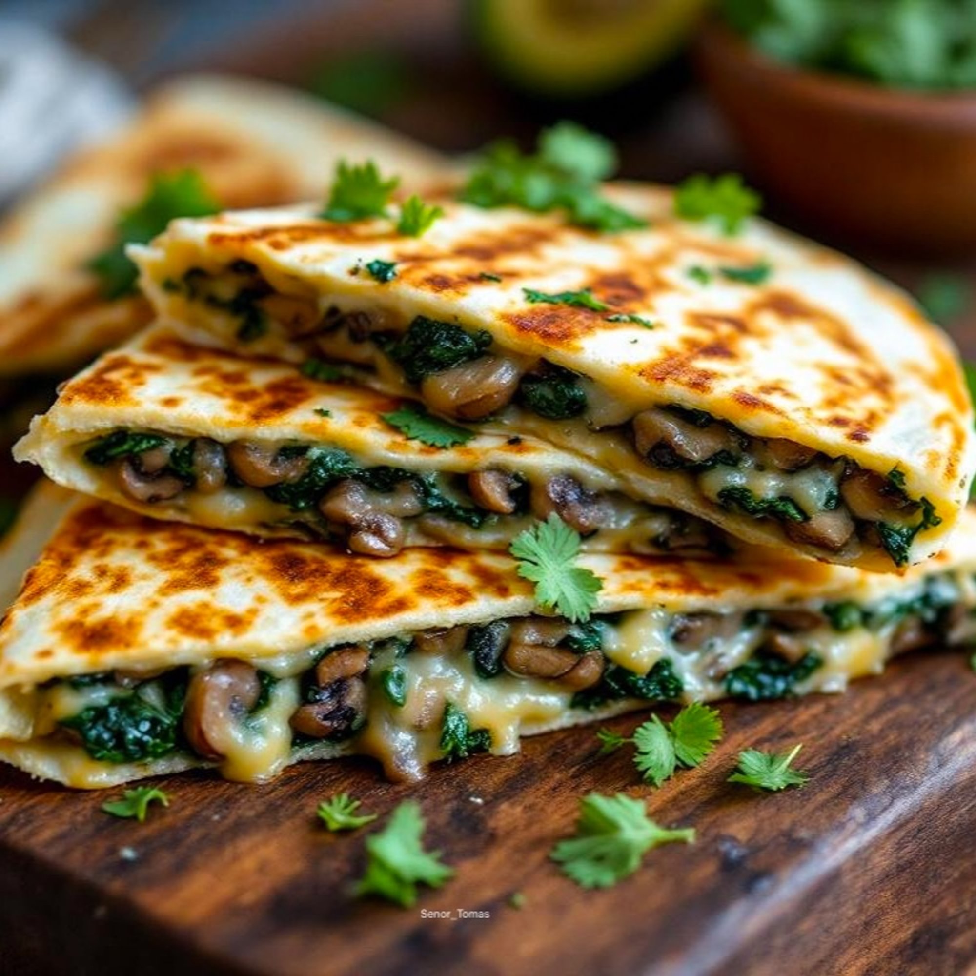 Spinach & Mushroom Quesadilla