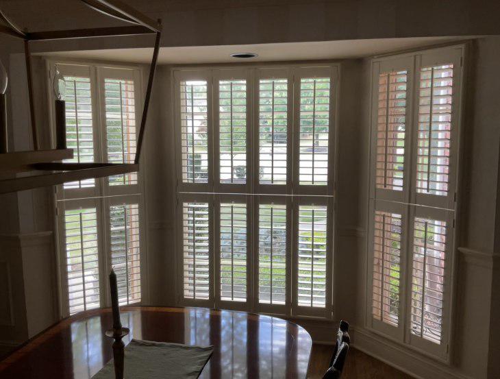 Looking for a different take on a classic favorite? Why not try double hung Plantation Shutters! You can see them in this Phillipsburg home, where you can open the tops, bottoms, or both!