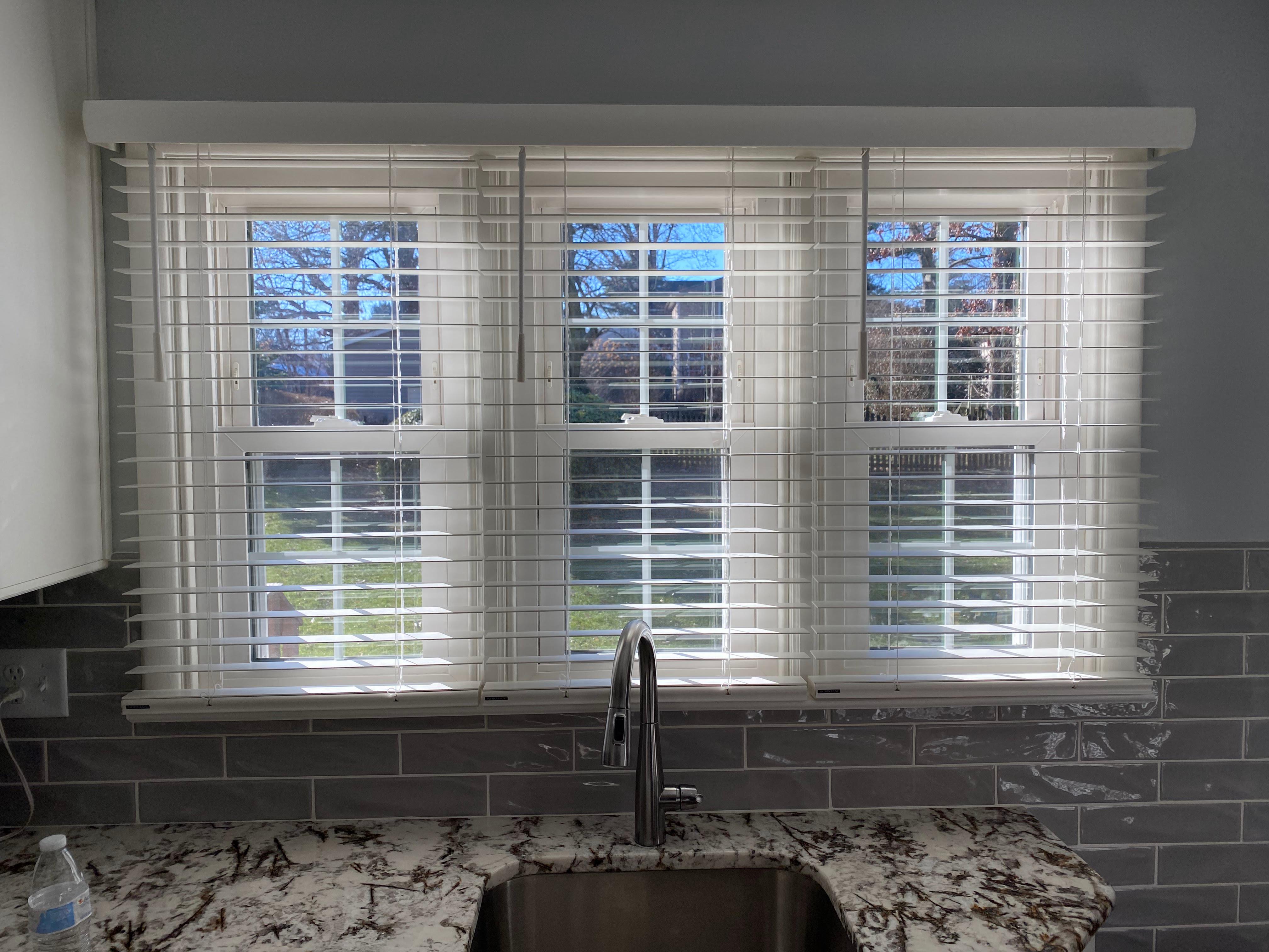 Norman Ultimate Faux Wood Blinds in Kitchen