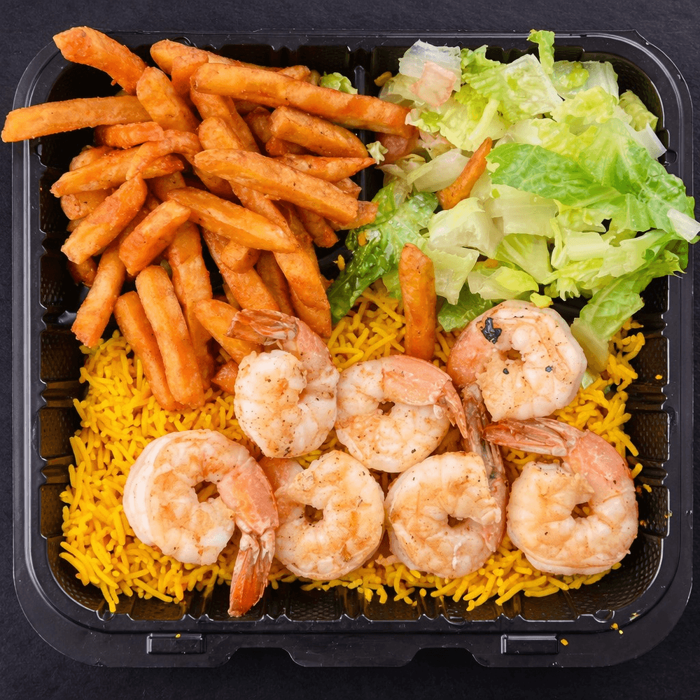 Shrimp Over Rice Platter