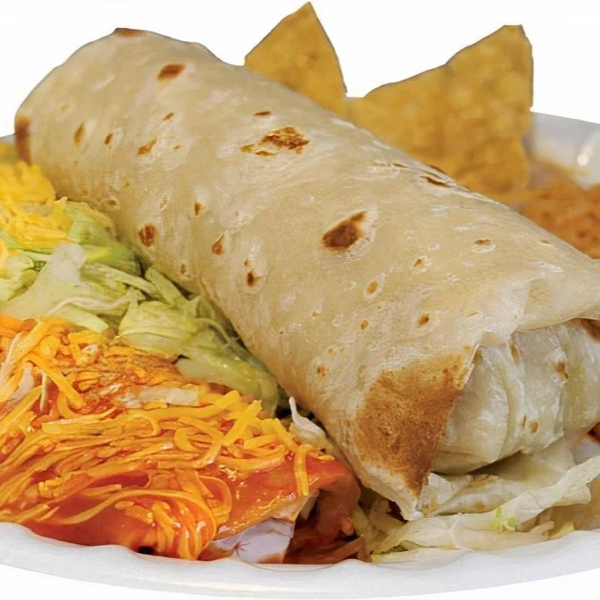 #6. Beef Burrito & Enchilada Plate