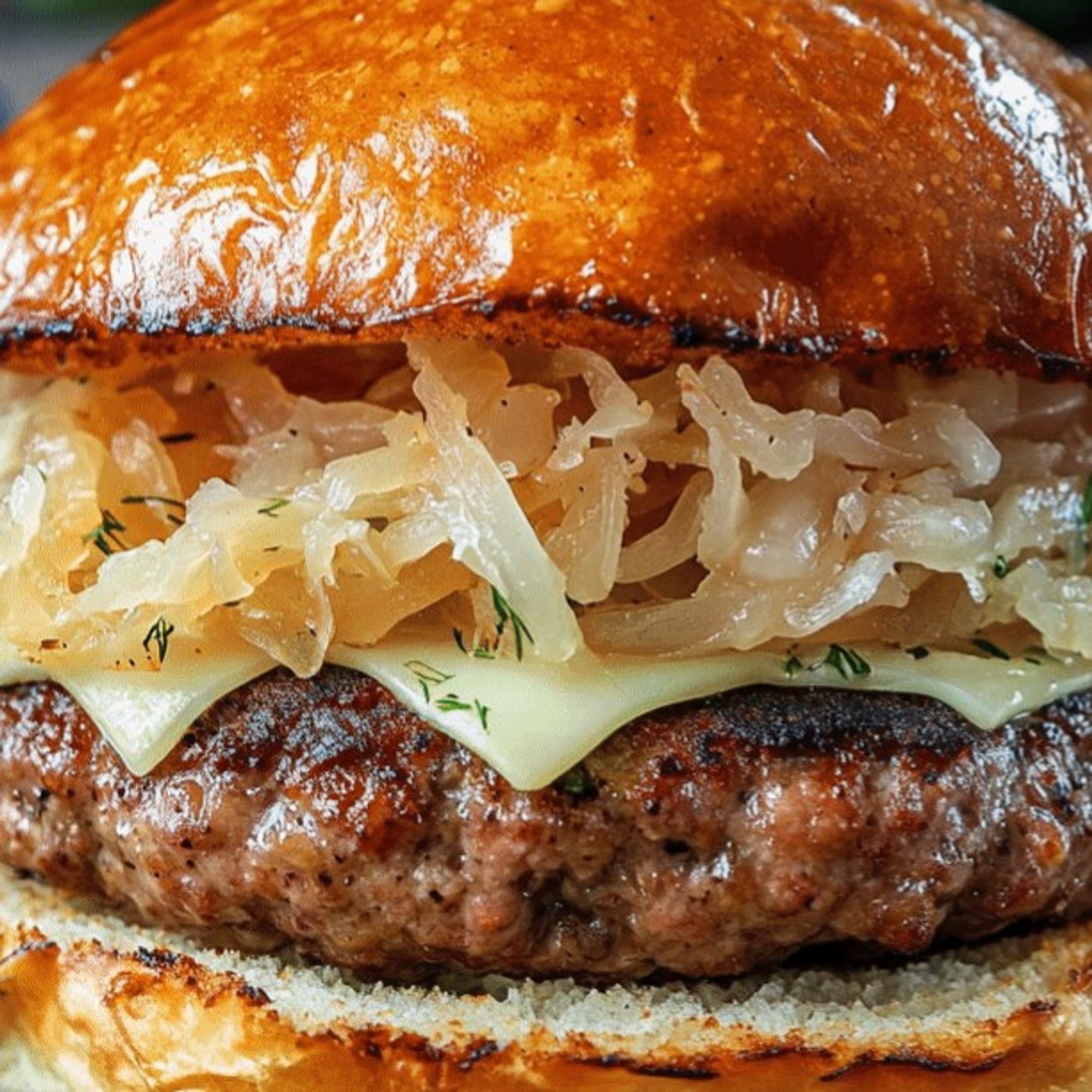 Sauerkraut Cheeseburger