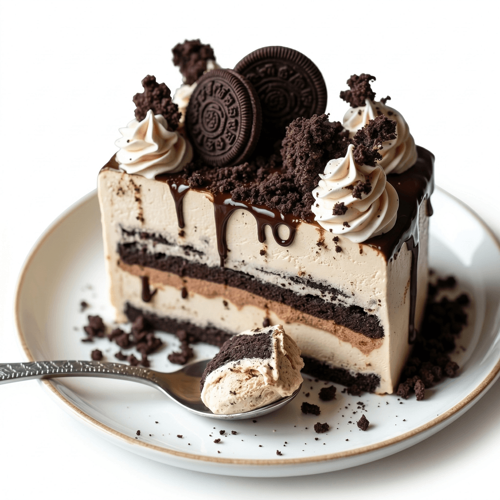 Oreo Crunch Cake Slice