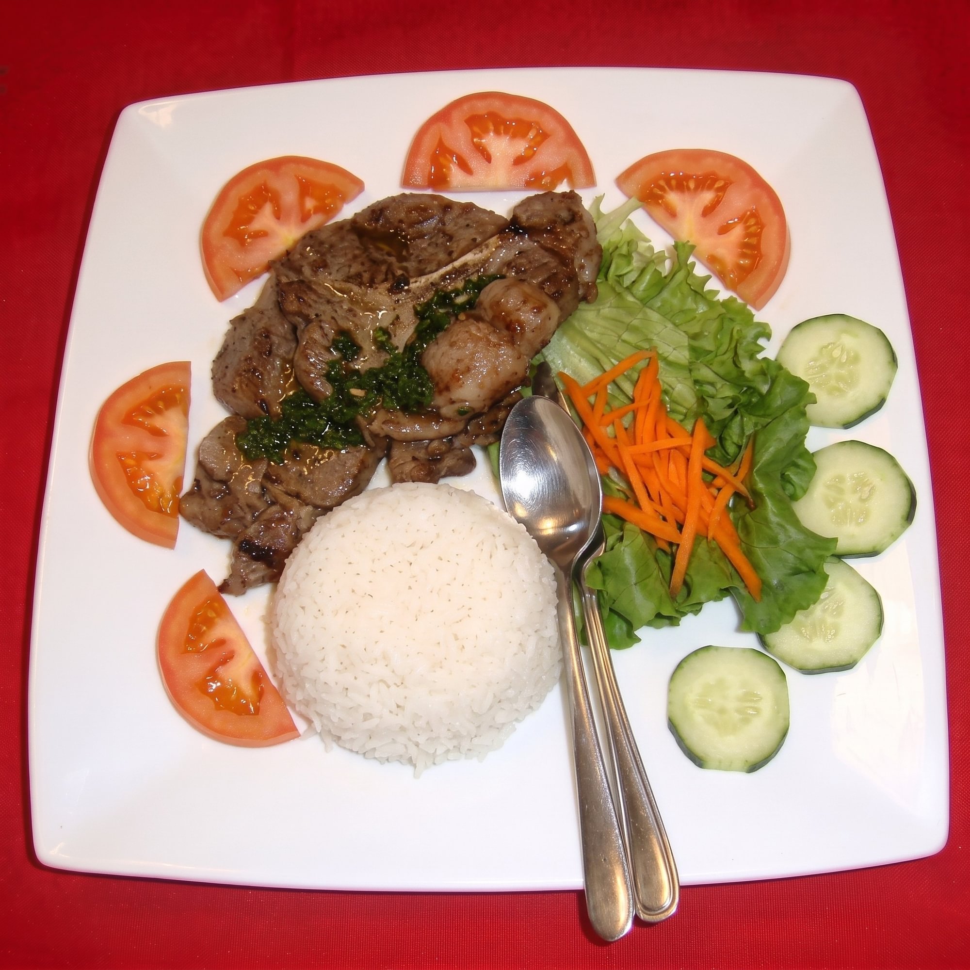 Grilled Pork Chops Rice Dish
