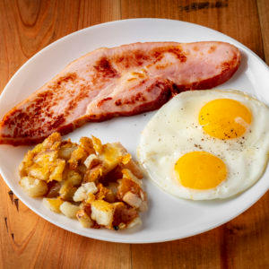 THICK CUT HAM STEAK & EGGS