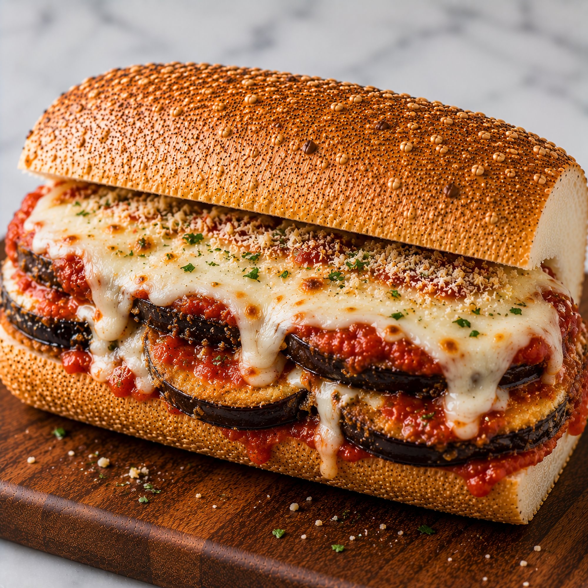 Eggplant Parmesan Sandwich