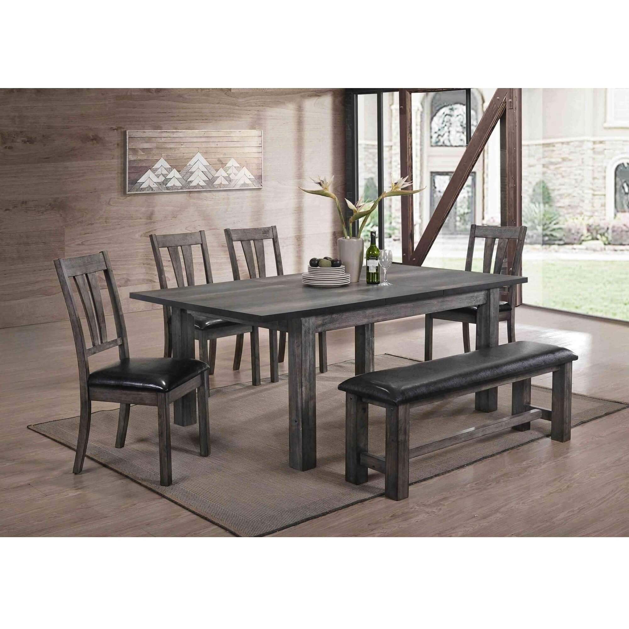 6-Piece Nathan Dining Room Collection with Upholstered Chairs & Bench