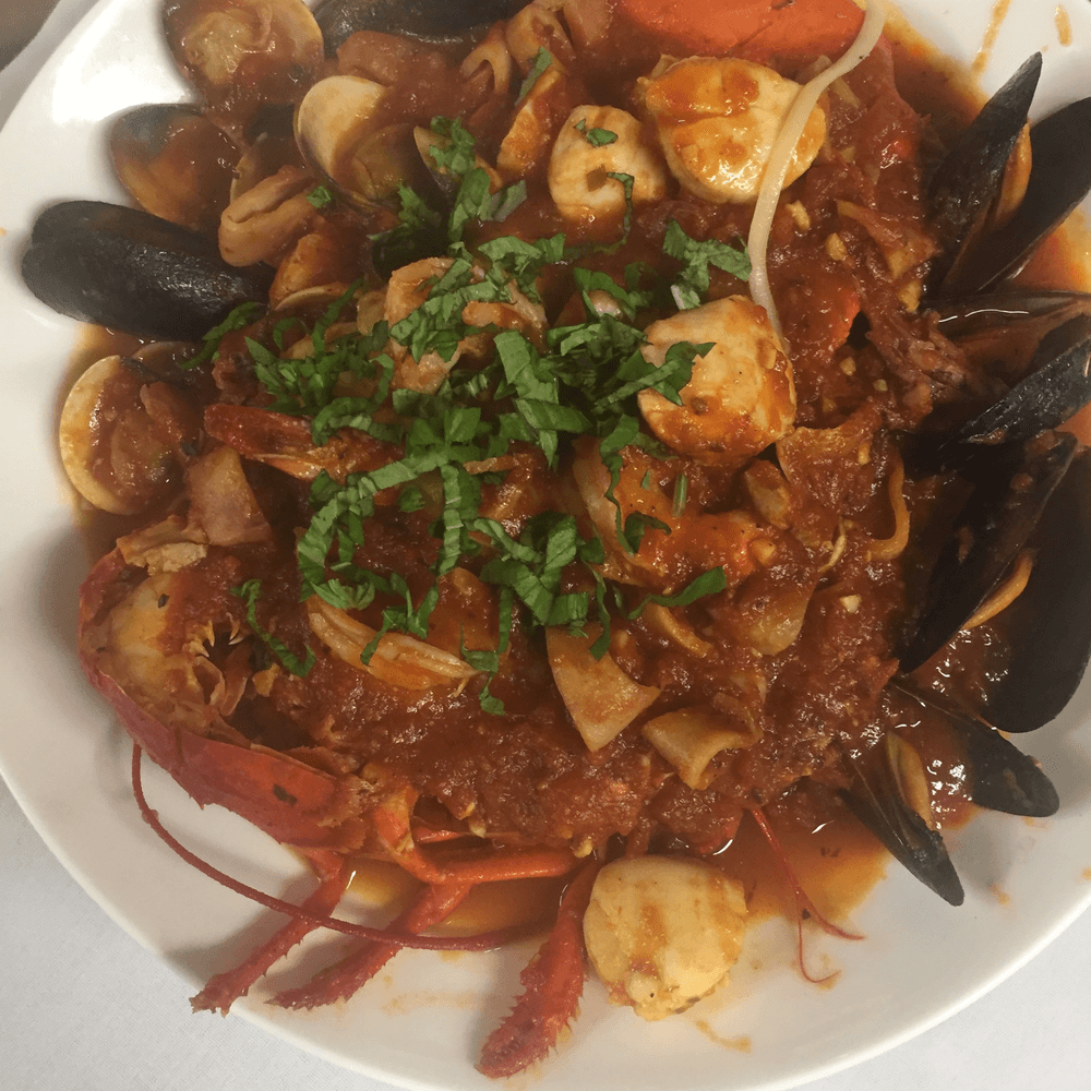 Zuppe Di Pesce Over Linguine