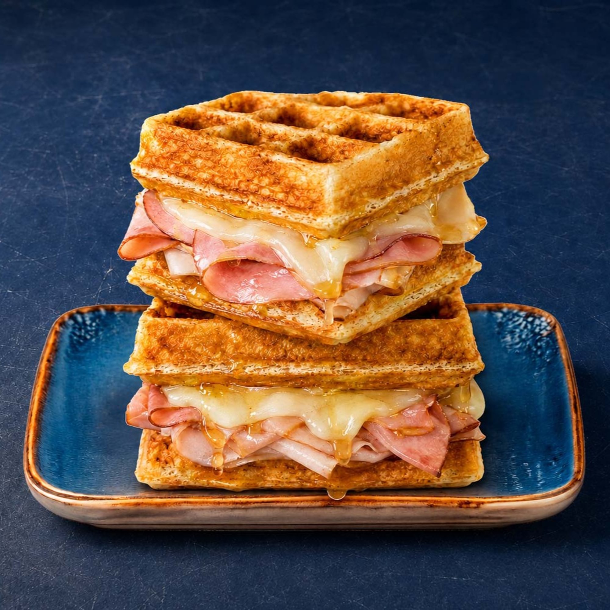 The Hot Monte — Ham & Turkey Waffle Sandwich