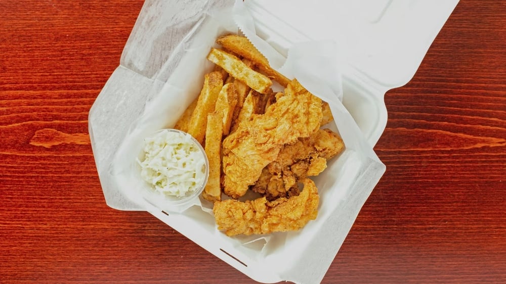 Chick N' Tenders - 4pc (includes fries & slaw)