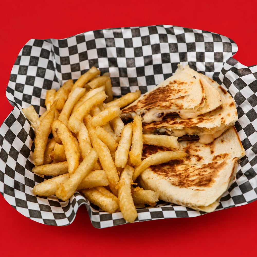Gyro Quesadilla With Fries