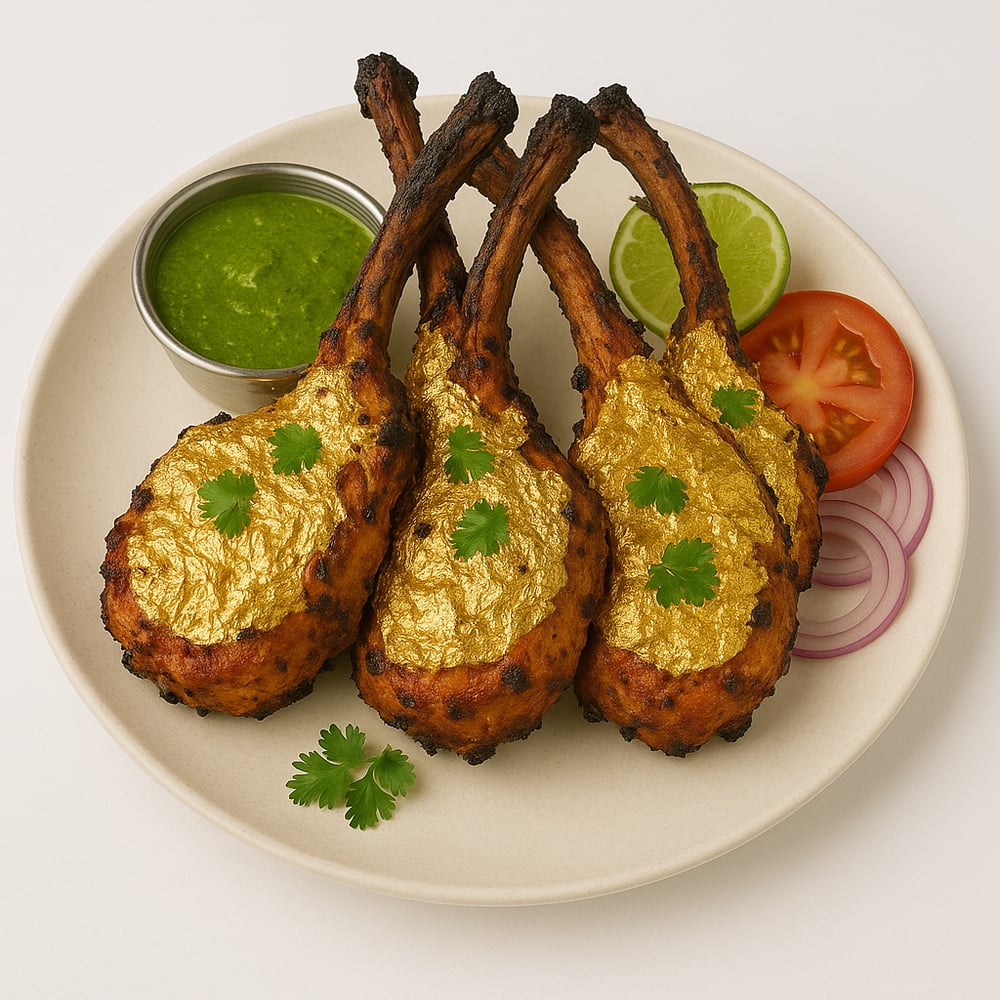 24K Gold Covered Lamb Chops