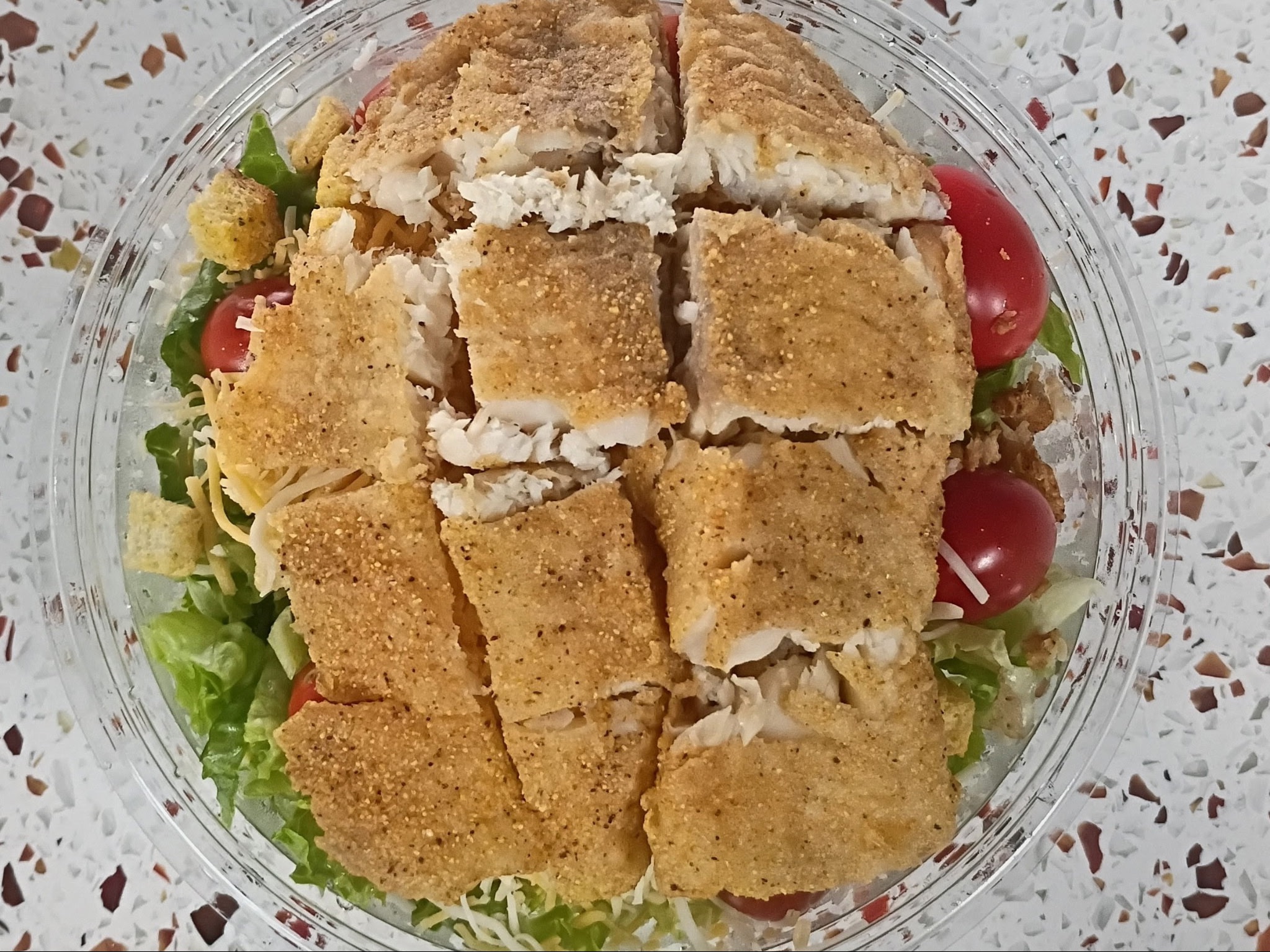Tilapia Fish Salad + Can Soda