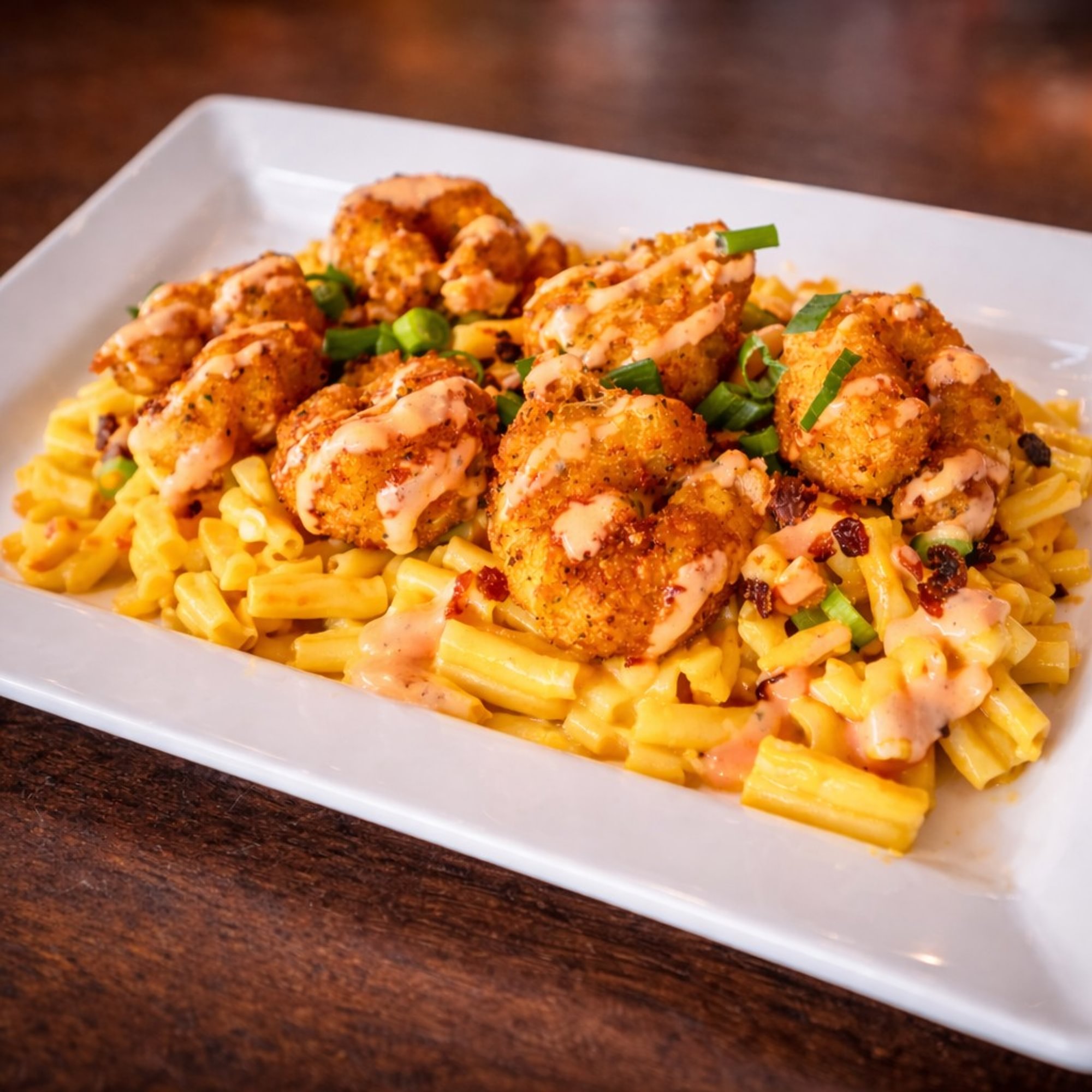 Golden Shrimp Mac-N-Cheese