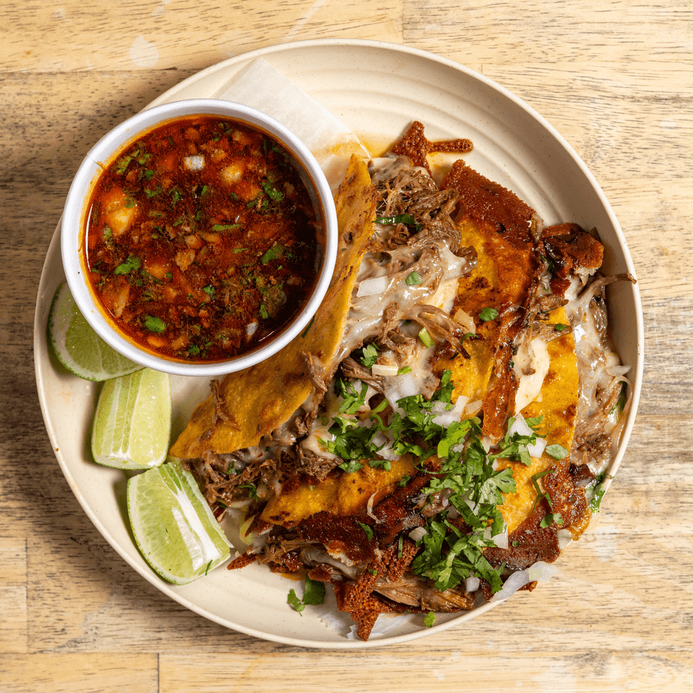 10 Birria Tacos Plus 12 oz of Birria Soup