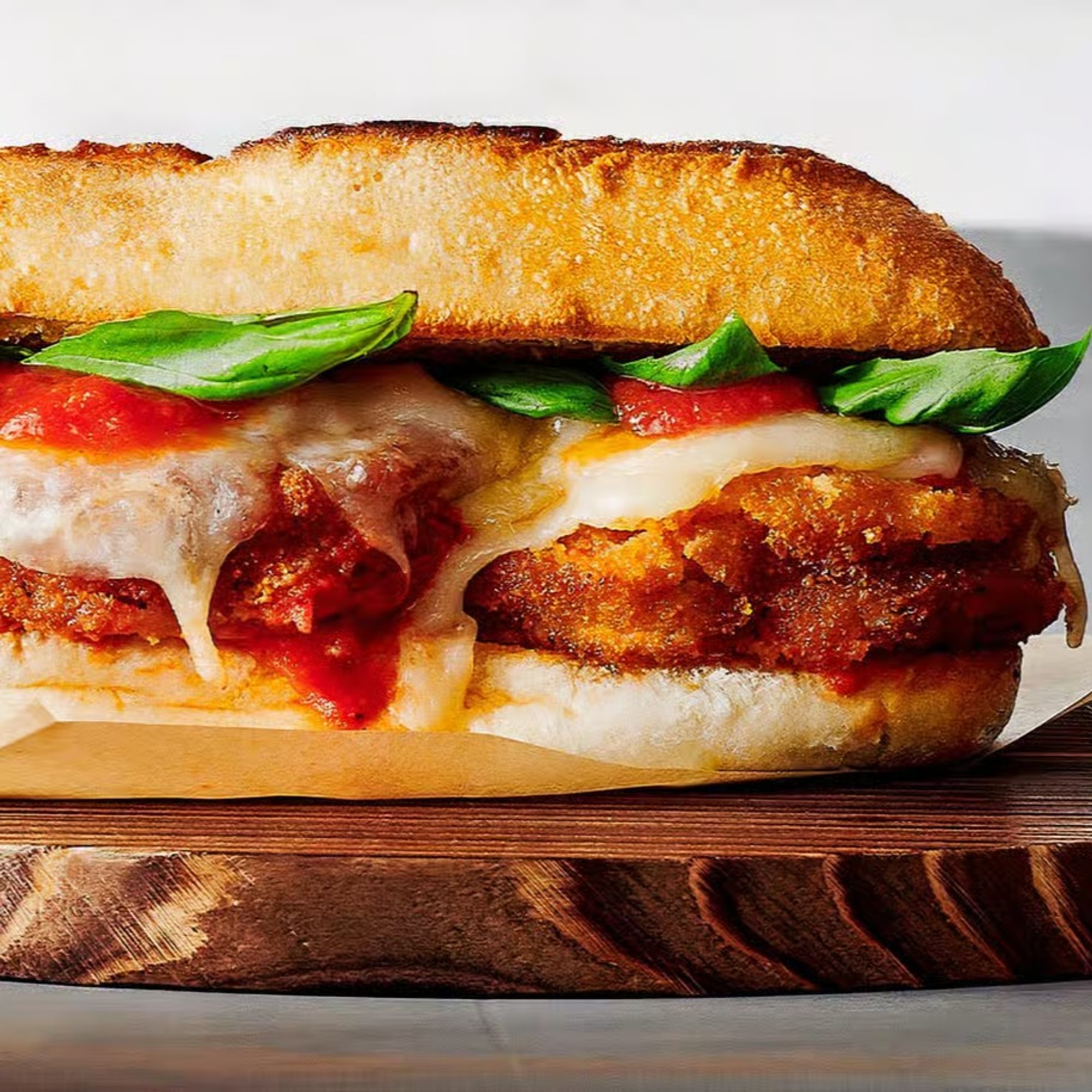 Eggplant Parmigiana Sandwich