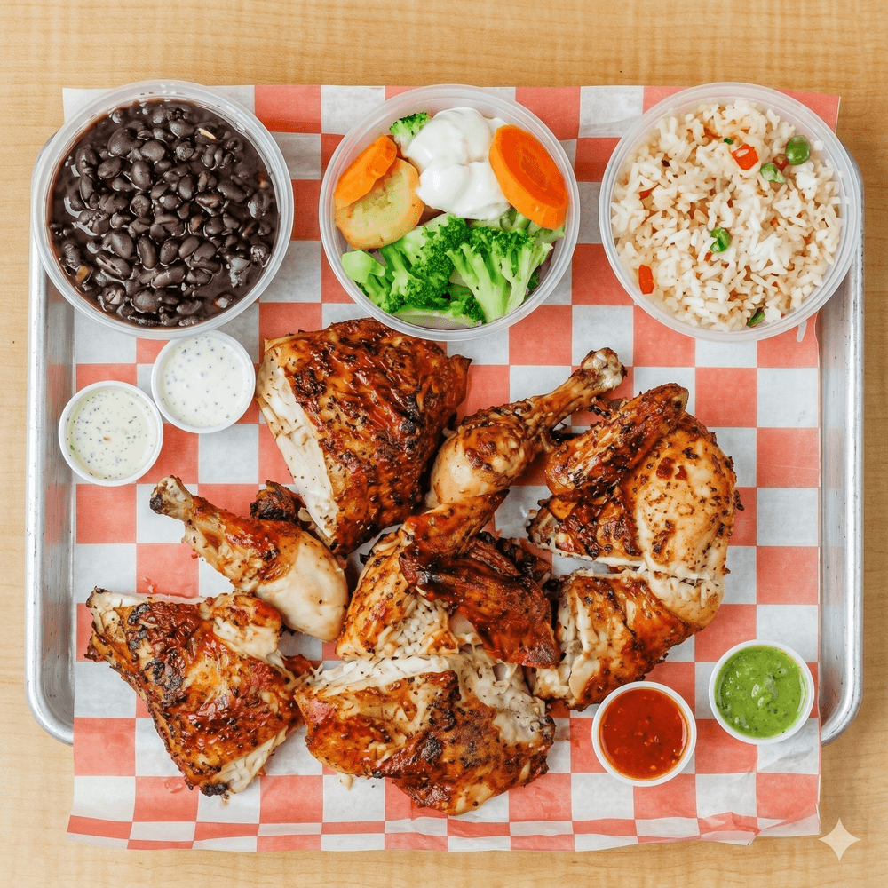 1 Whole Chicken Family Meal + 3 Large Sides!