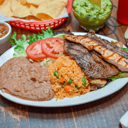 8. Grilled Salmon, Prawns and Steak Combo Platter