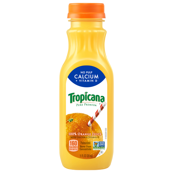 Tropicana Orange Juice No Pulp Calcium & Vitamin D 11oz