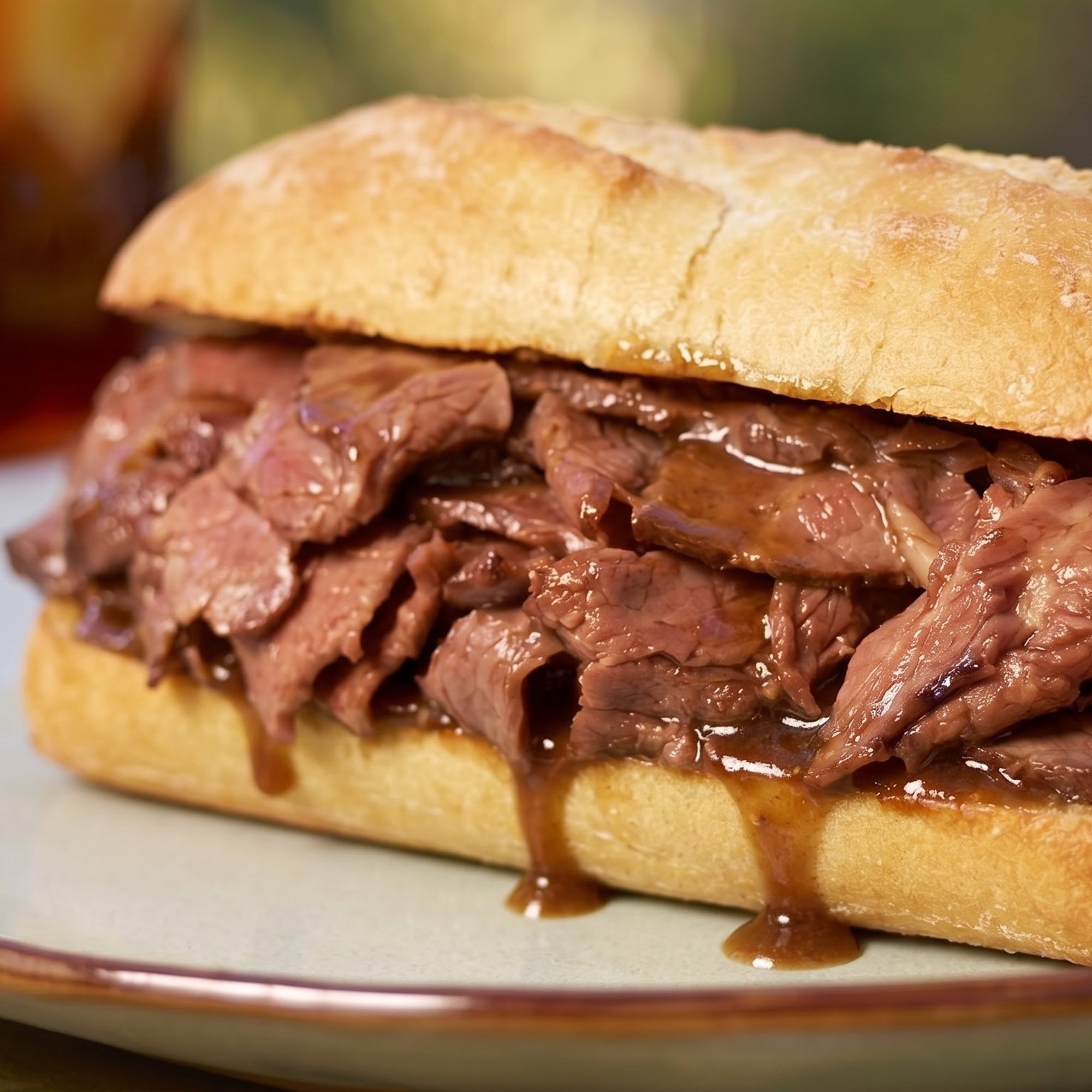 Hot Roast Beef with Gravy Sandwich