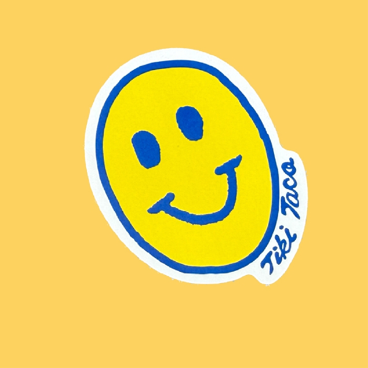 BLUE SMILEY STICKER