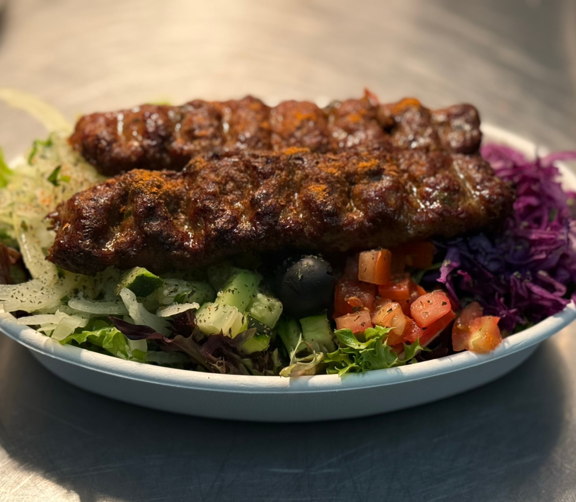 Ground Beef Kebab Salad