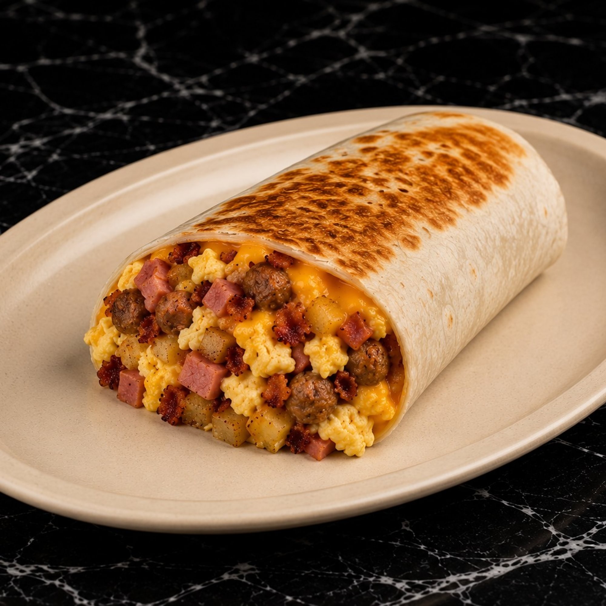 Meat Lovers Breakfast Burrito