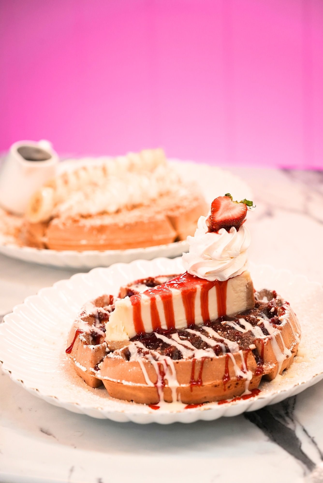 Strawberry Cheesecake Waffles