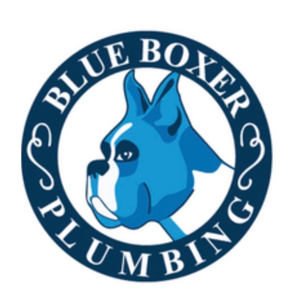 Blue Boxer Plumbing Logo
