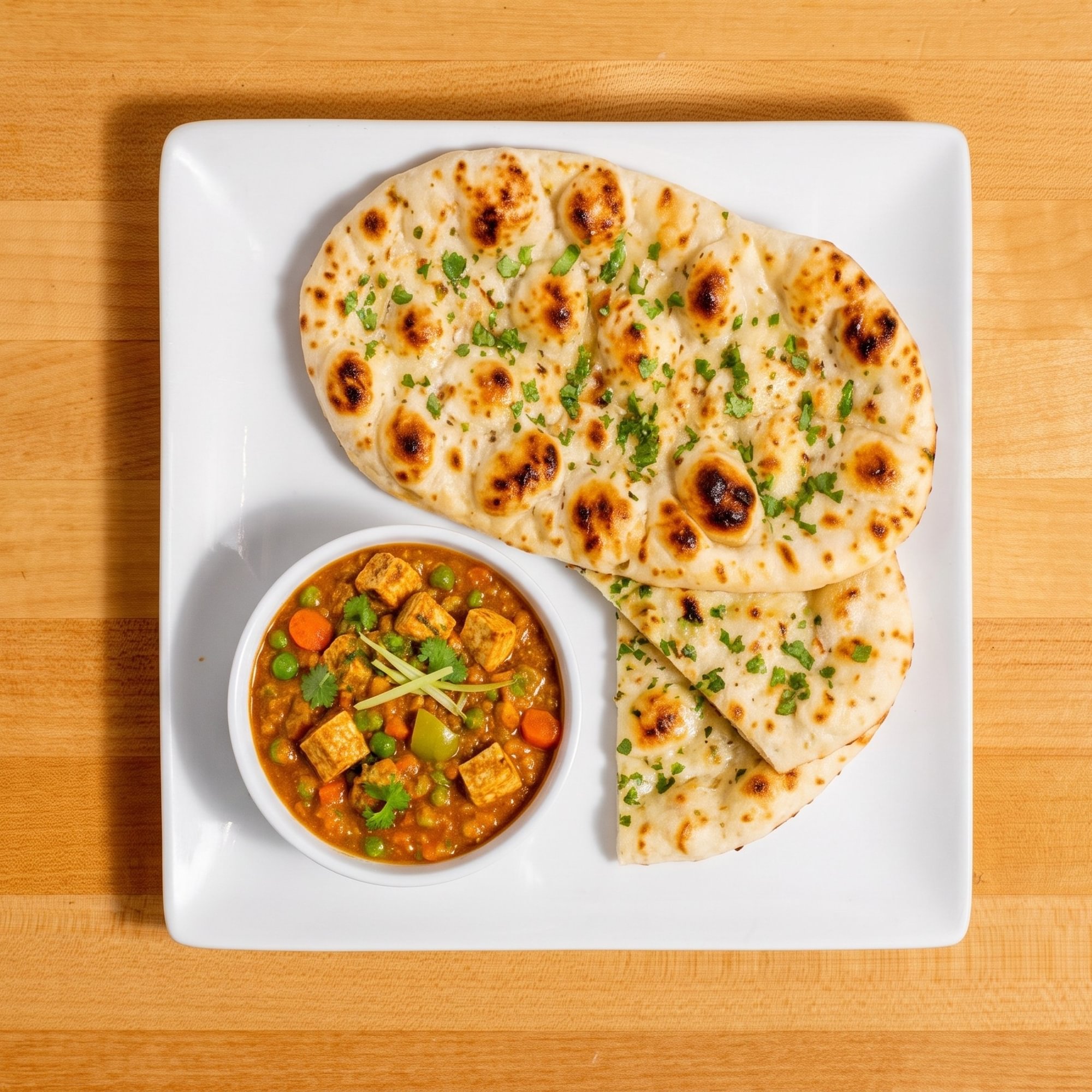 2 Naans + Veg Curry