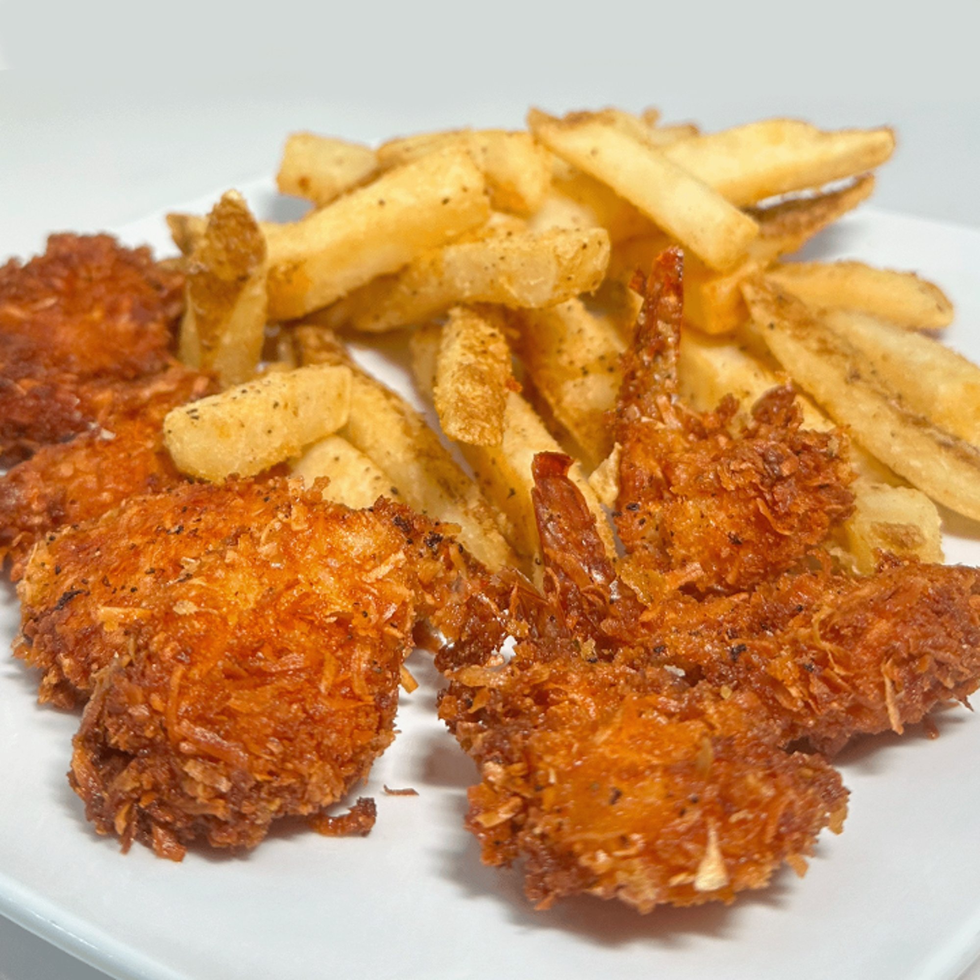 Coconut Shrimp and French Fries