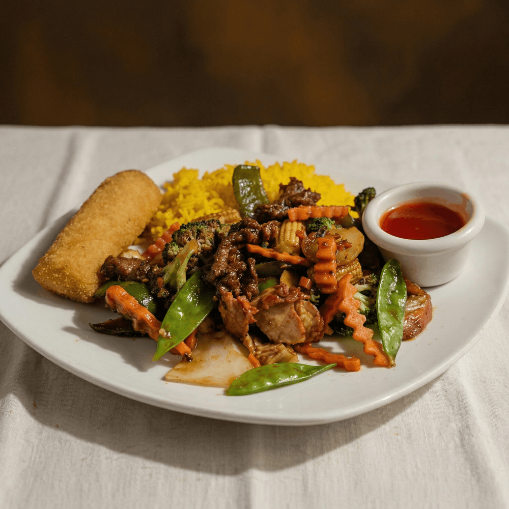 Beef or Chicken with Garlic Sauce Combo