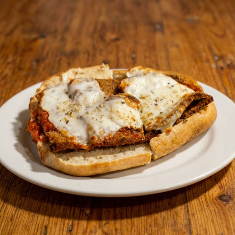 Eggplant Parmigiana Sandwich