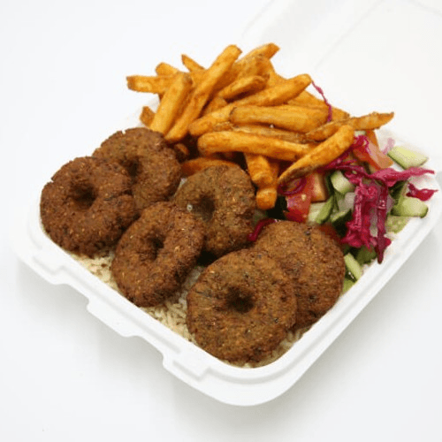 Falafel Over Rice Platter