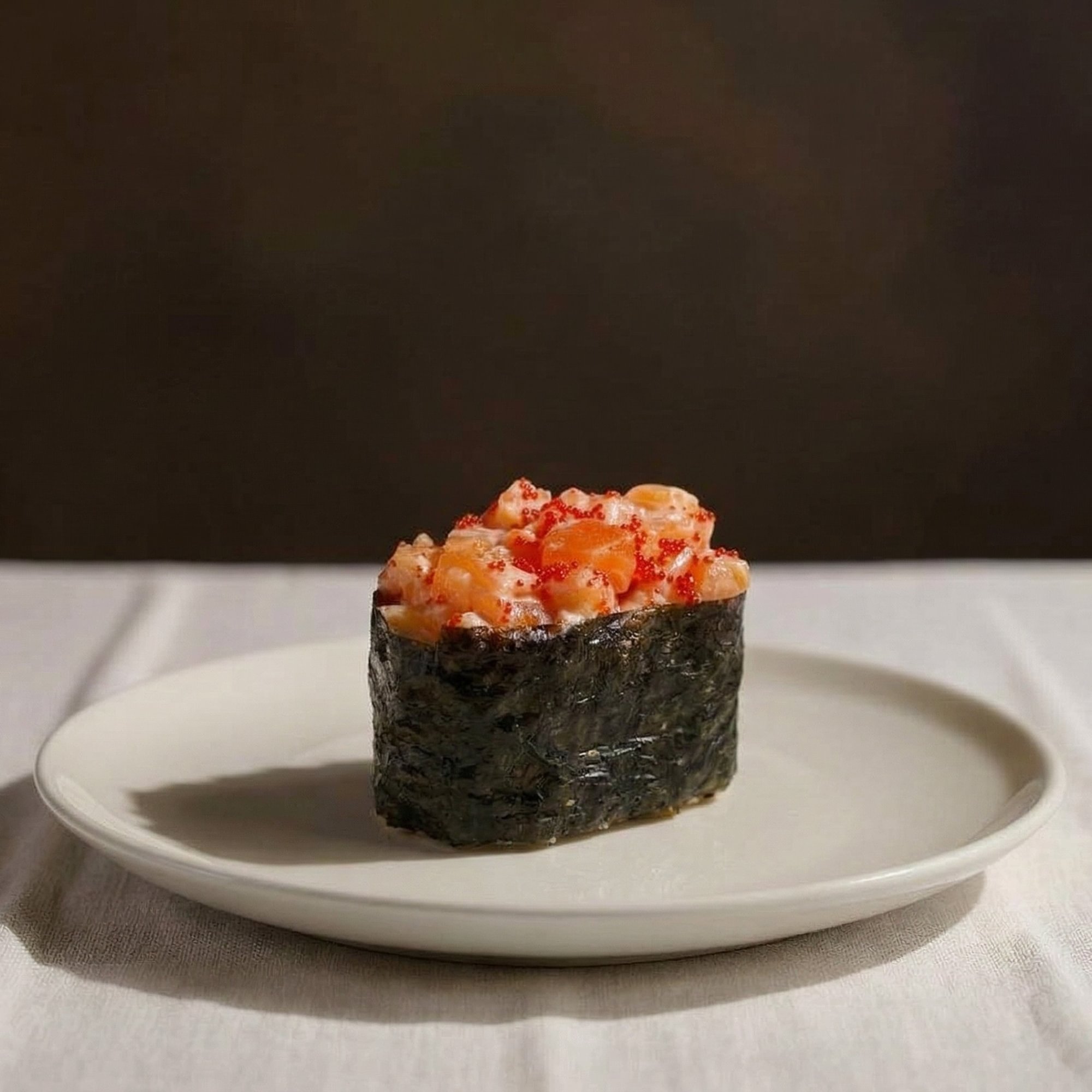 Spicy Salmon with Micro Greens Gunkan