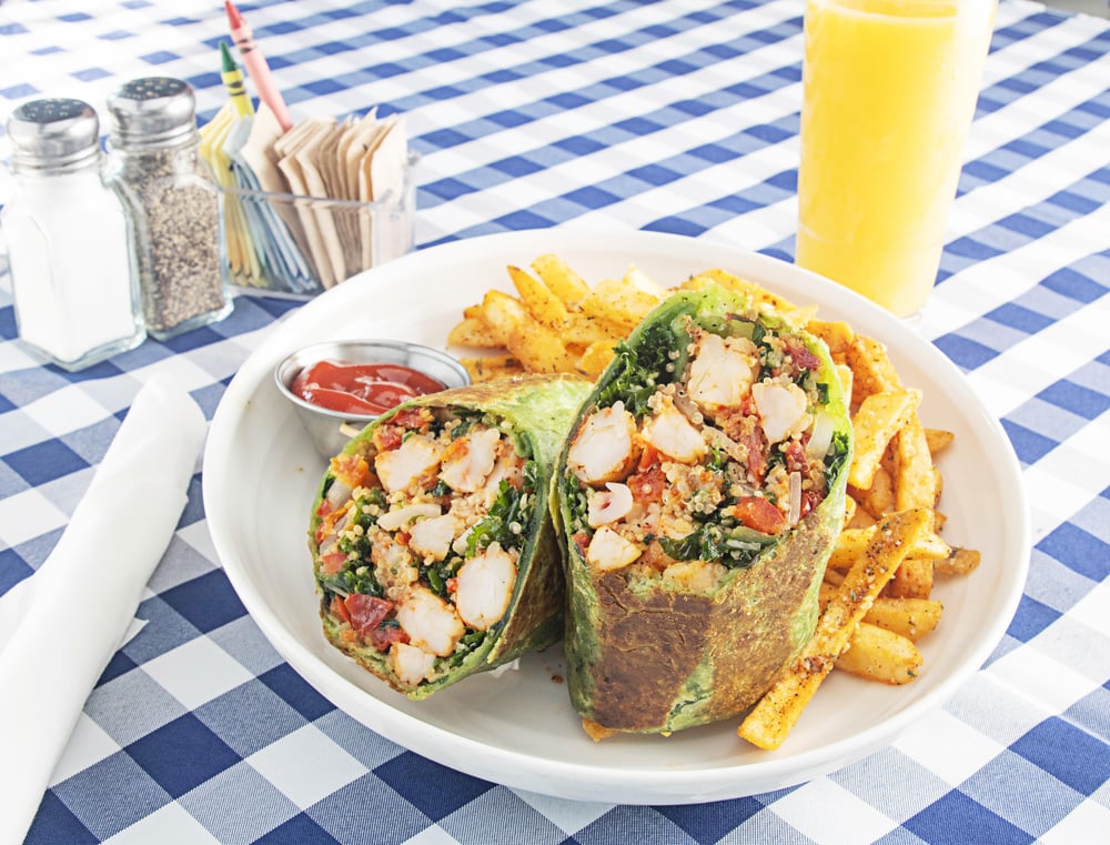 Shrimp Kale Quinoa Wrap