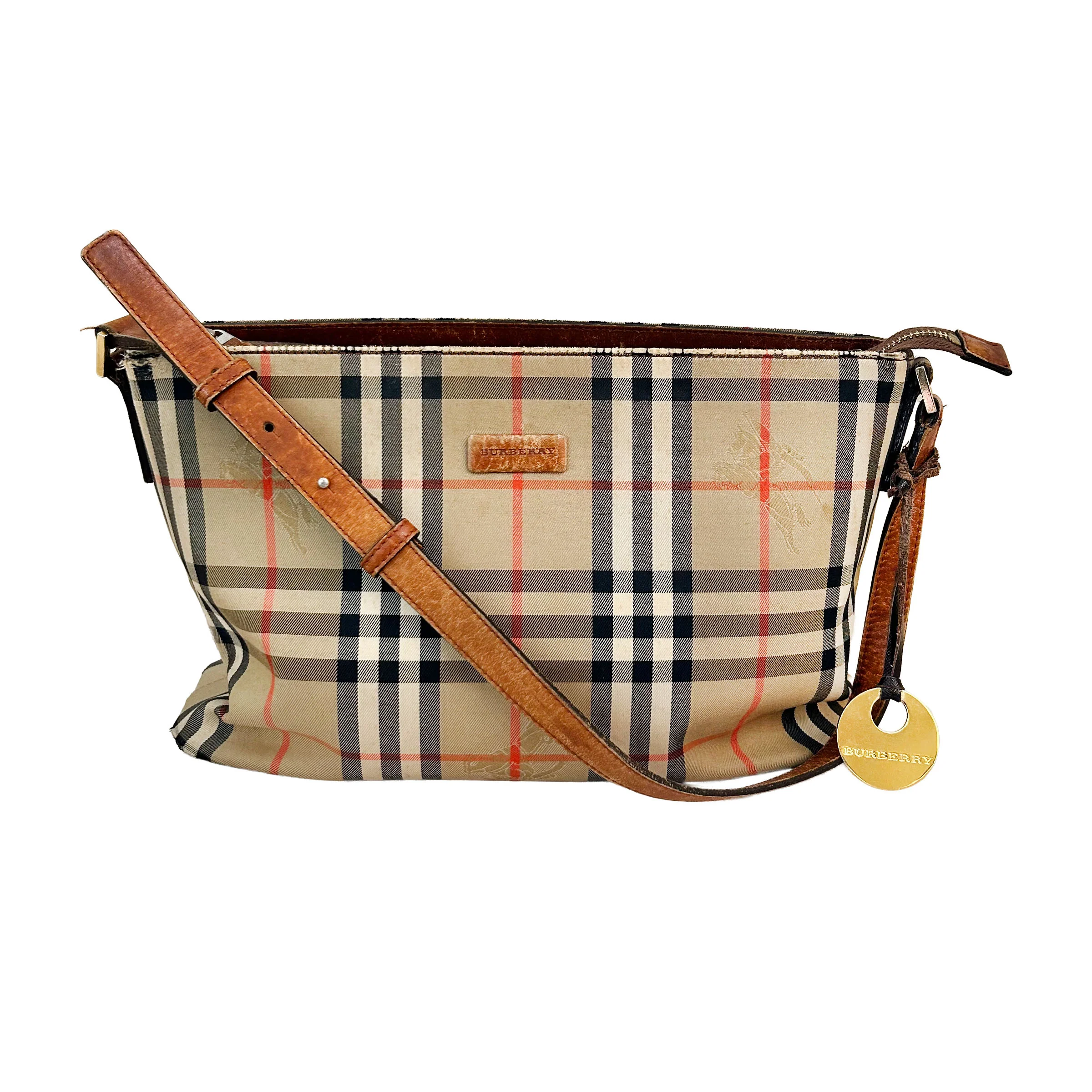 Pre-Loved Burberry Nova Check Canvas Shoulder Bag
