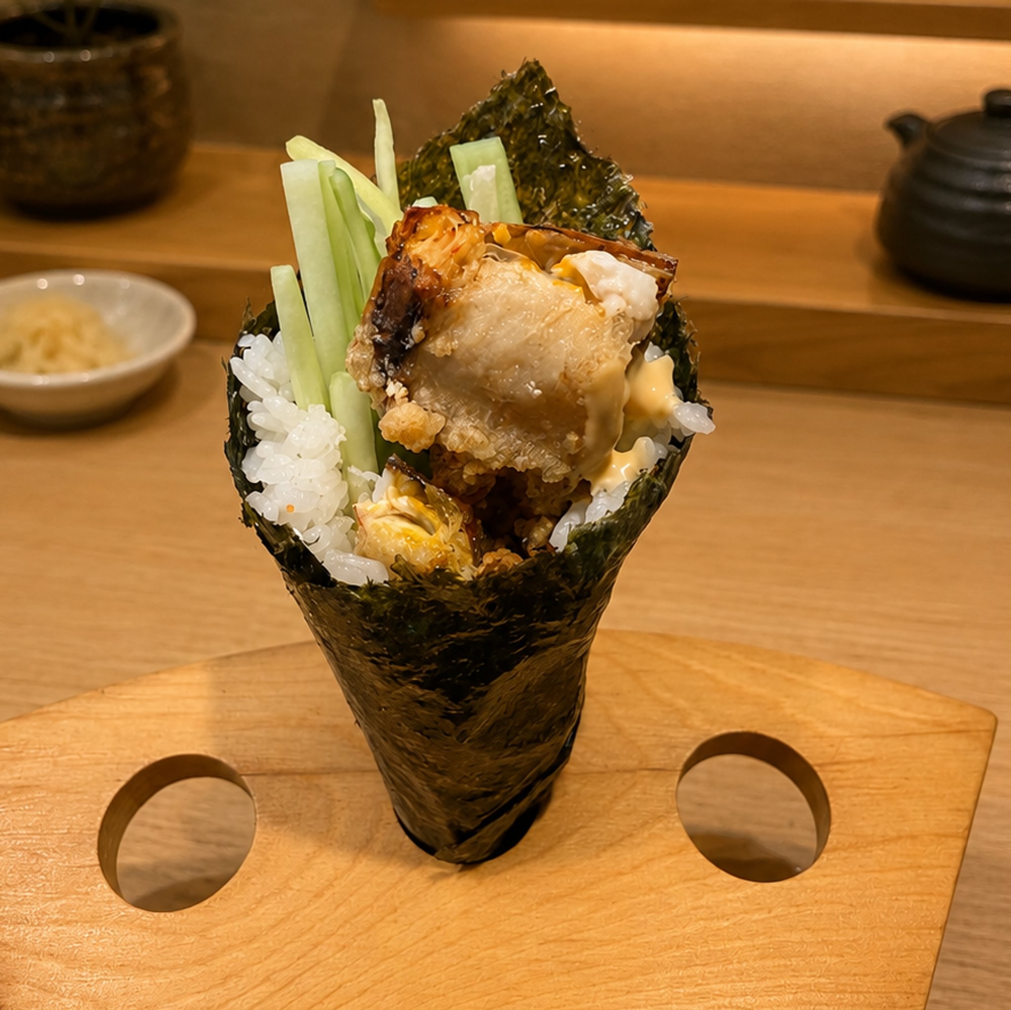 Spicy spider hand roll