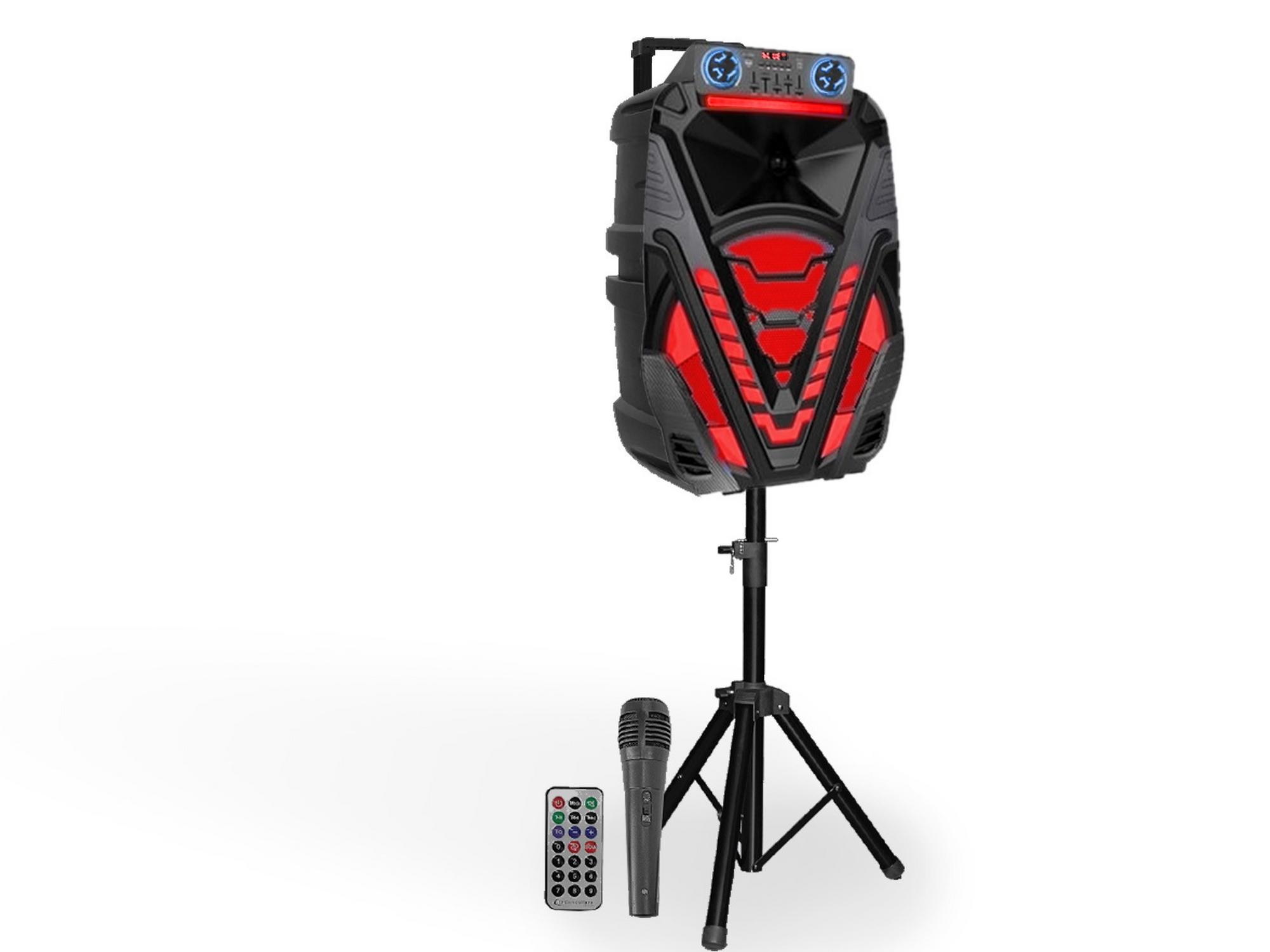 Rechargeable 15" Bluetooth Speaker w/Mic & Stand