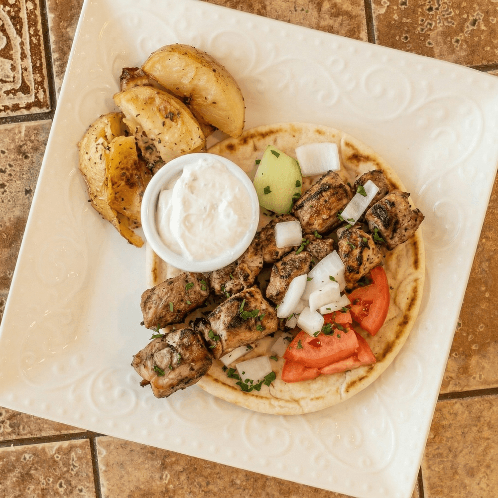 Souvlaki Pork Tenderloin Kebab Platter