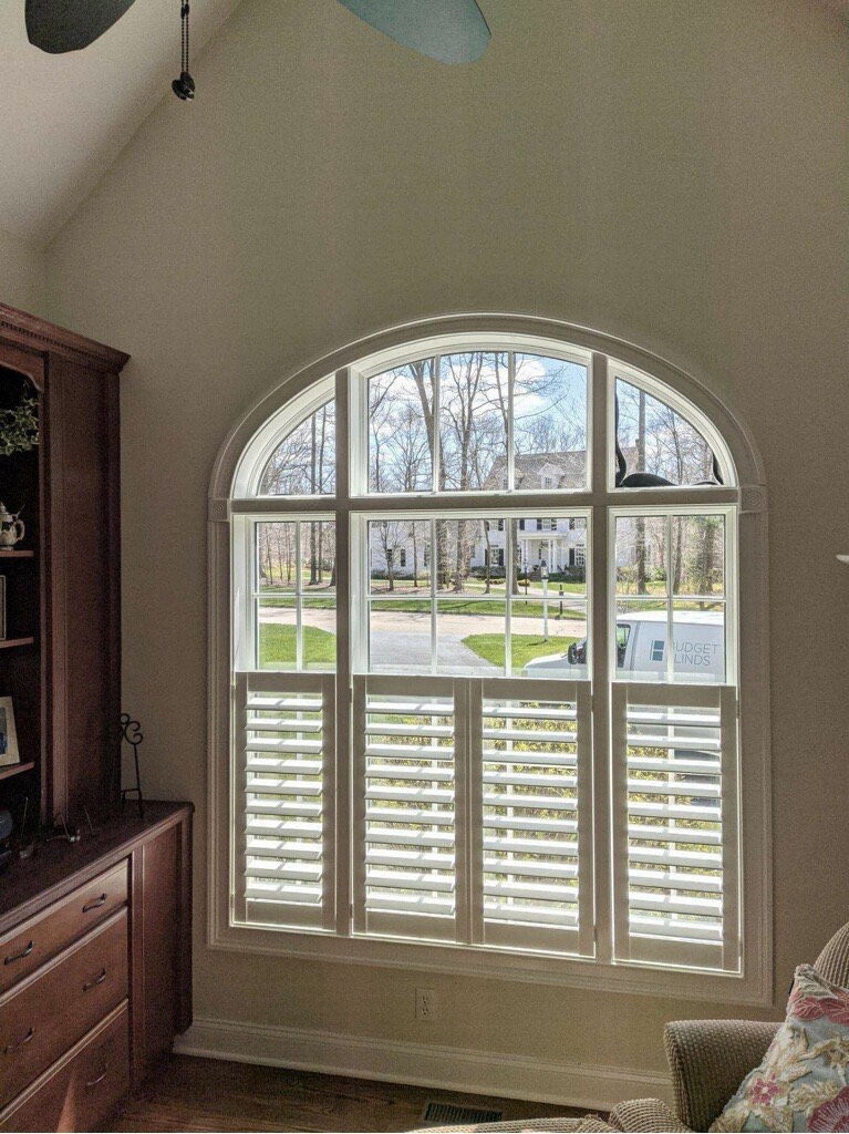 Cafe Shutters for a home in Clinton, Connecticut.