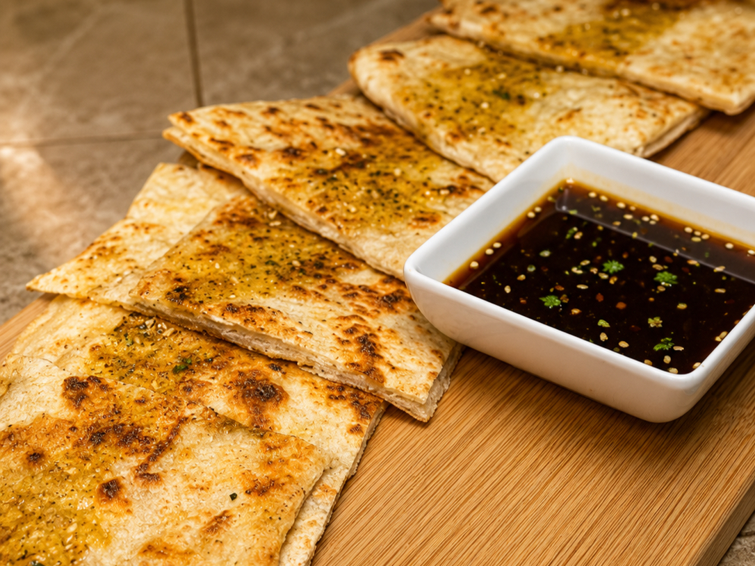 Msemen With Zaatar Olive Oil