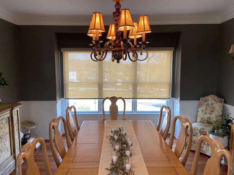 These homeowners added a touch of modernity to their deÌcor with these warm and stylish Roller Shades by Budget Blinds of Phillipsburg. The warm colors add an inviting feel to this wonderful dining room. We hope we get invited round for supper next time!  BudgetBlindsPhillipsburg  RollerShades  Shade