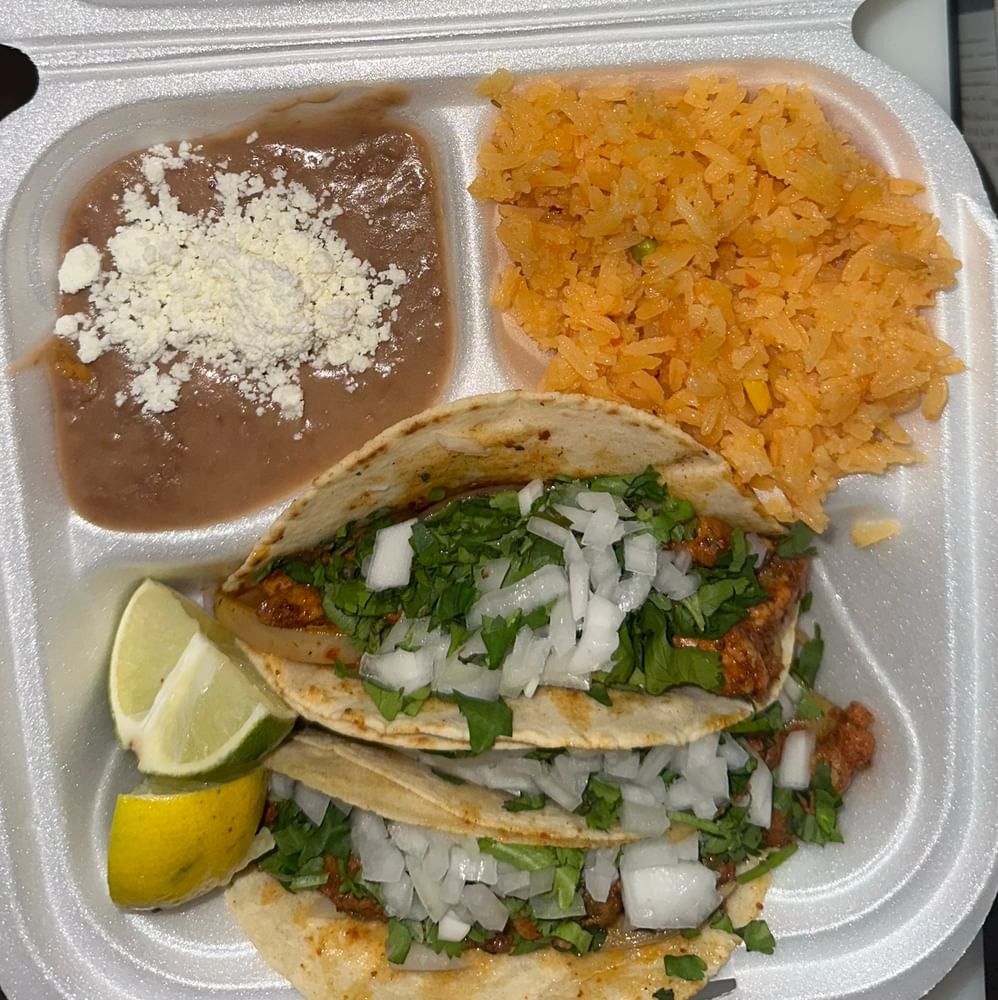 Chicken Tacos With Rice and Beans