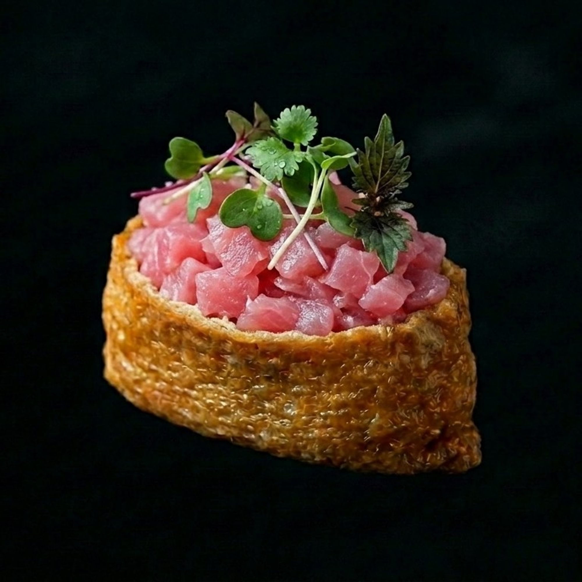 Spicy Tuna with Micro Greens Inari