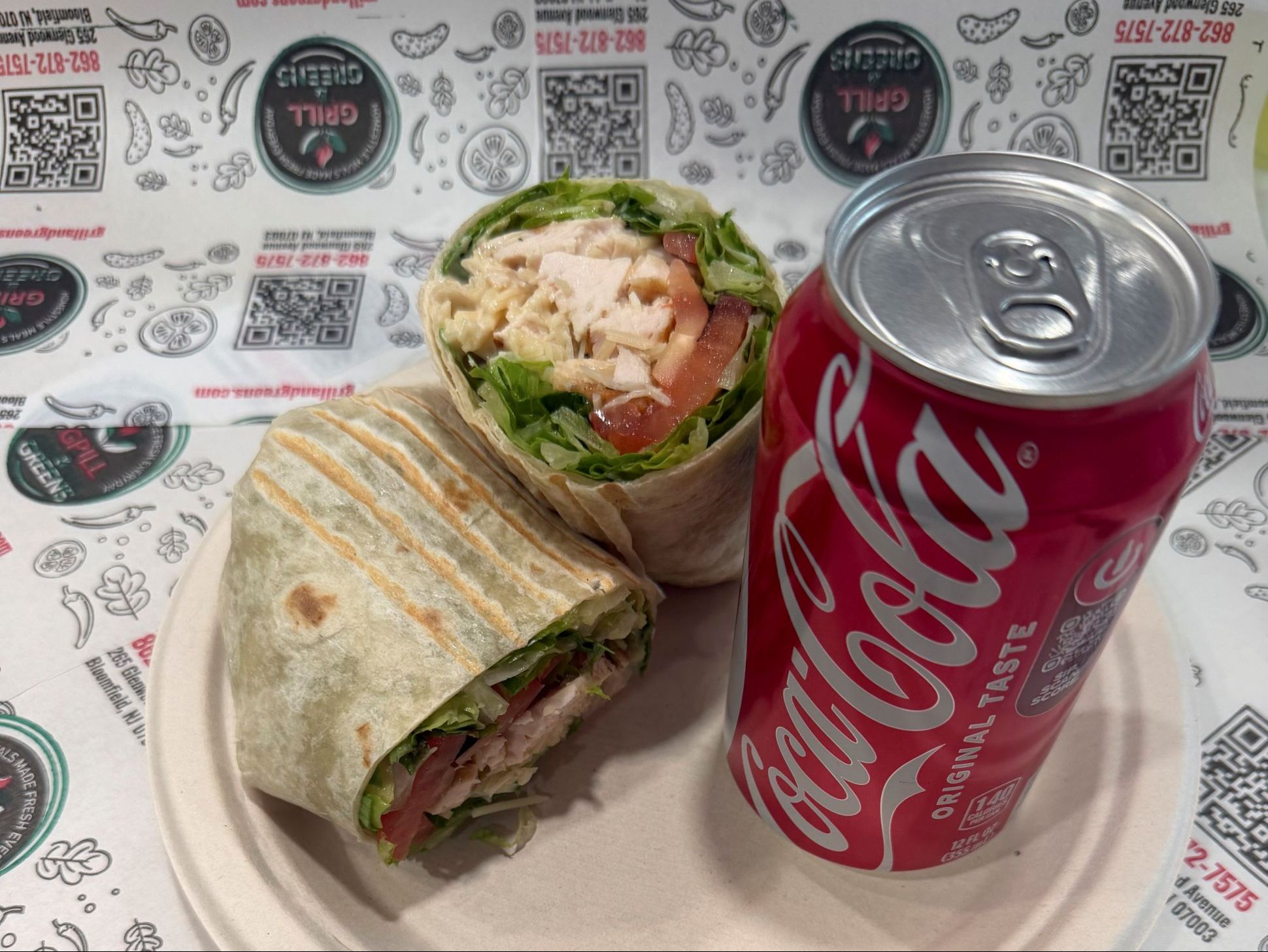 Chicken Caesar Wrap + Can Soda