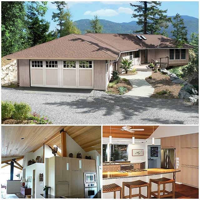 Hanging over a steep mountainside in the Pacific Northwest, this contemporary design Topsider home features high-end finishes and panoramic views of the valley below.