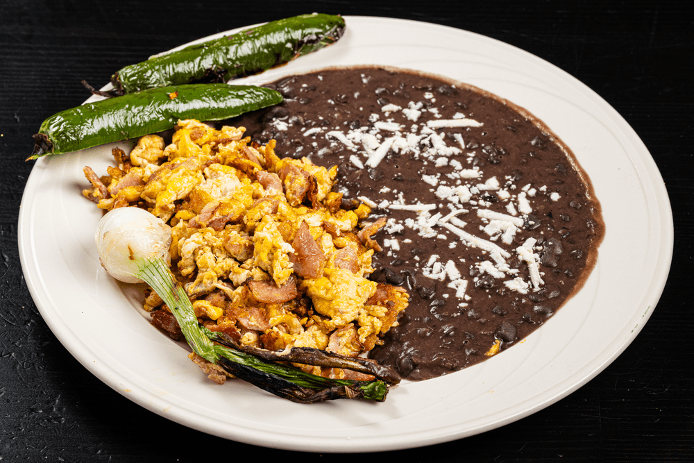 Plate Ham, Eggs, Mexican Chorizo & Beans