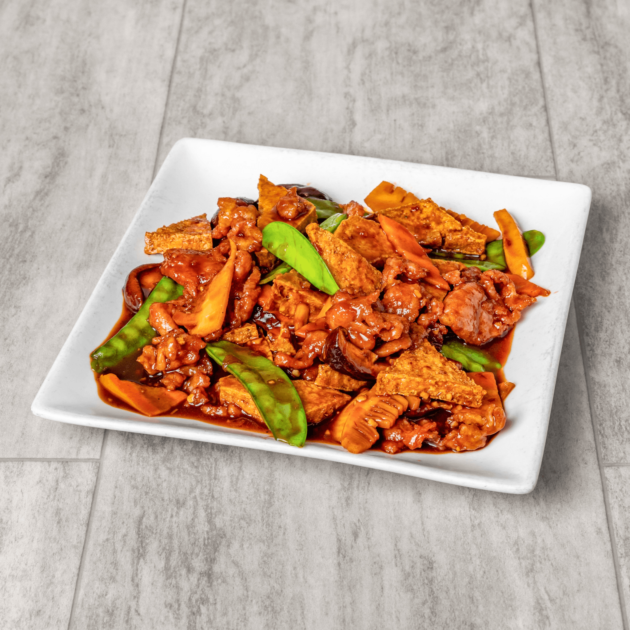 Tofu Szechwan style (with pork) / 家常豆腐